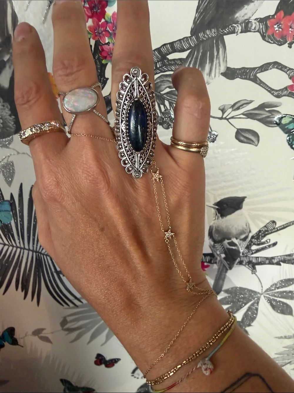 Vintage Sterling Silver Lapis Ring Size 8 - 925 Stamped